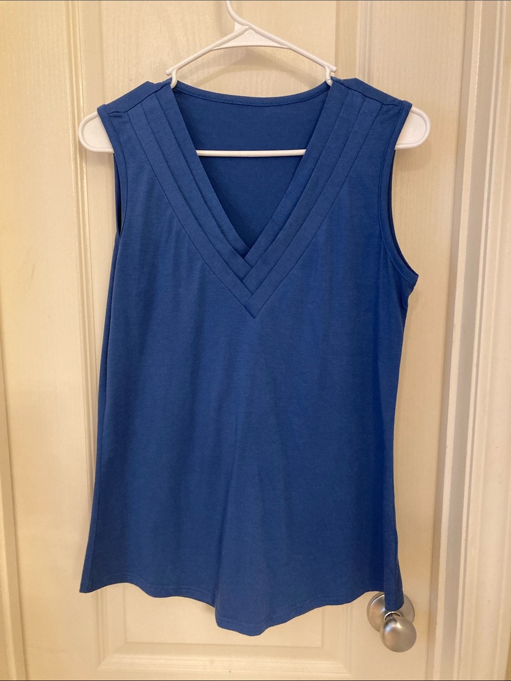 Sleeveless V-Neck Women’s Top in Royal Blue